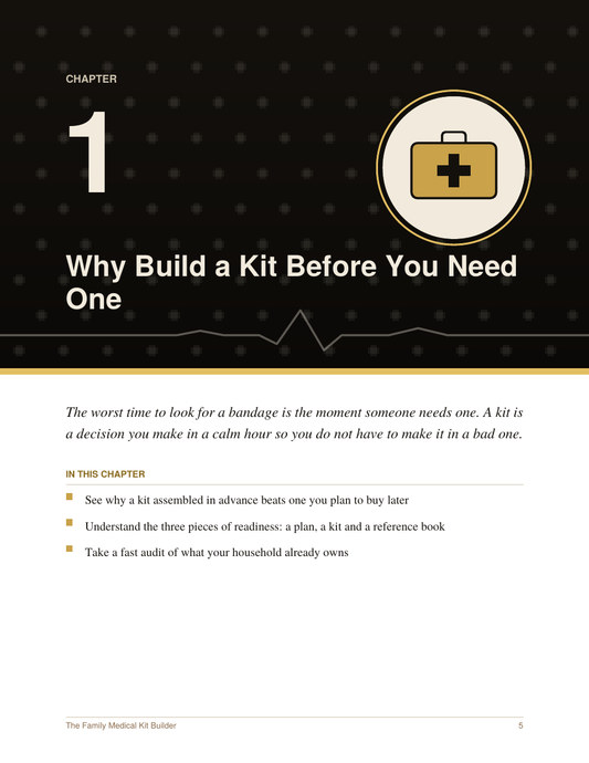 Sample chapter opening page from The Family Medical Kit Builder